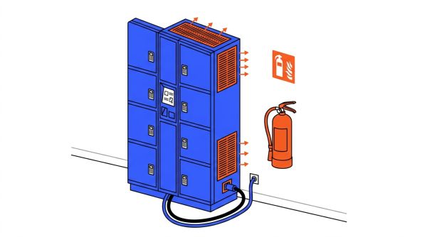 Sécurité incendie borne recharge téléphone