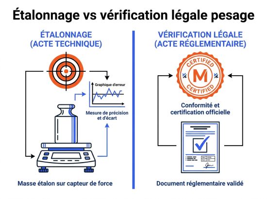 Étalonnage vs vérification légale pesage