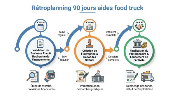 Rétroplanning 90 jours aides food truck