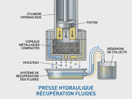 Presse hydraulique récupération fluides