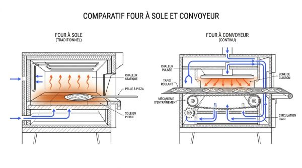 Comparatif four à sole et convoyeur