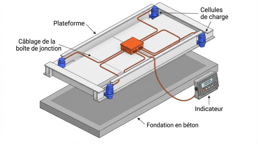 Composants d’un pont-bascule.