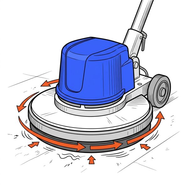 Principe rotation plateau monobrosse