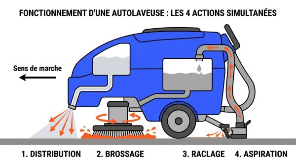 Schéma fonctionnement d'une autolaveuse