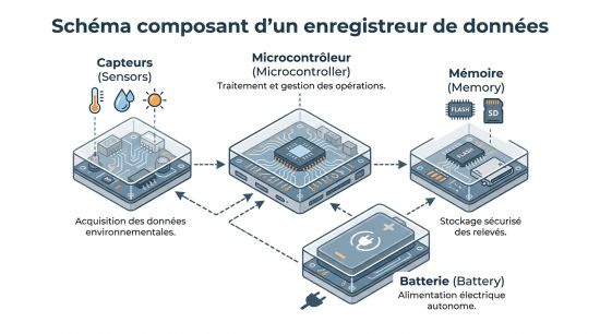 Schéma composant d'un enregistreur de données