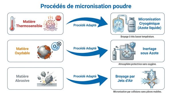 Procédés de micronisation poudre