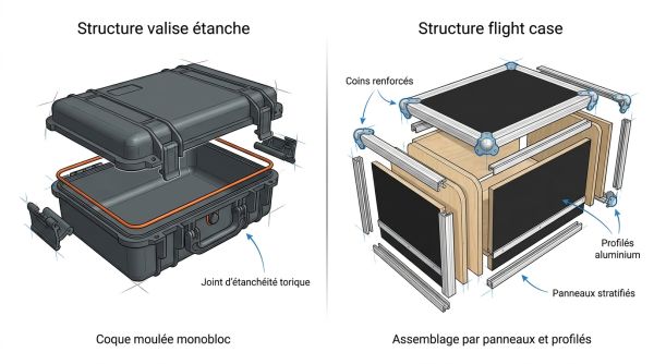 Structure valise étanche vs flight case