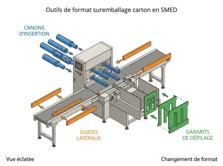 Outils de format suremballage carton en SMED