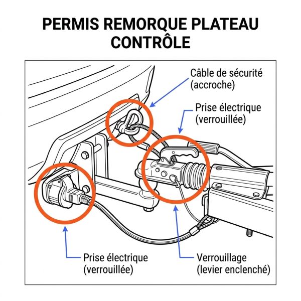 Permis remorque plateau controle
