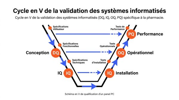Schéma en V de qualification d'un panel PC
