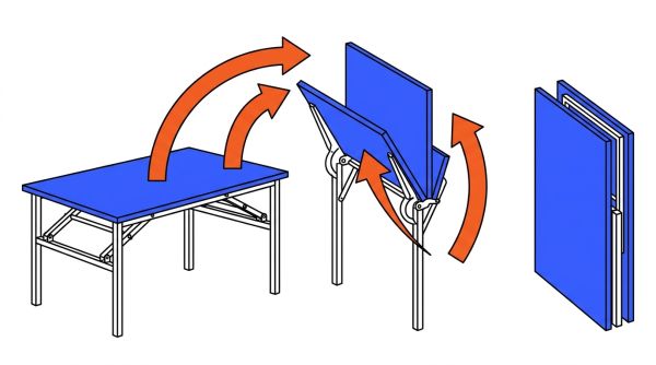 Mécanisme table de formation pliante