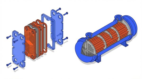 Coupe échangeur à plaques et tubulaire