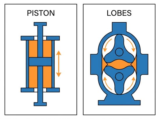 Comparaison doseuse piston et pompe à lobes