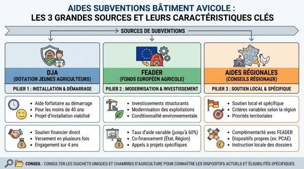 Aides subventions bâtiment avicole