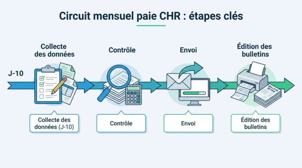 Circuit mensuel paie CHR : étapes clés