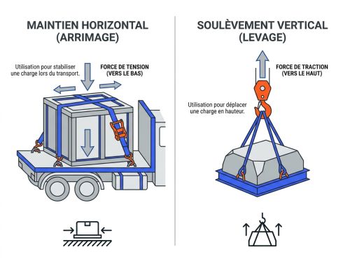 Comparatif sangle et élingue de levage