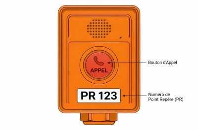 Boîte d'appel d'urgence orange