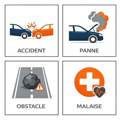 Icônes d'urgences routières
