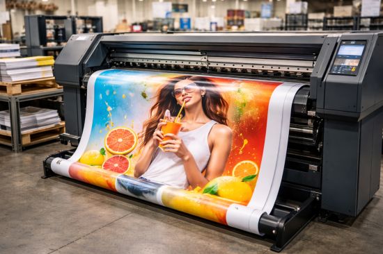 Impression d'une affiche brillante en plein action