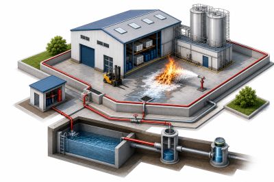 Confinement des eaux d’extinction sur site Seveso : quelles solutions pour sécuriser les accès, réseaux et zones de stockage ?
