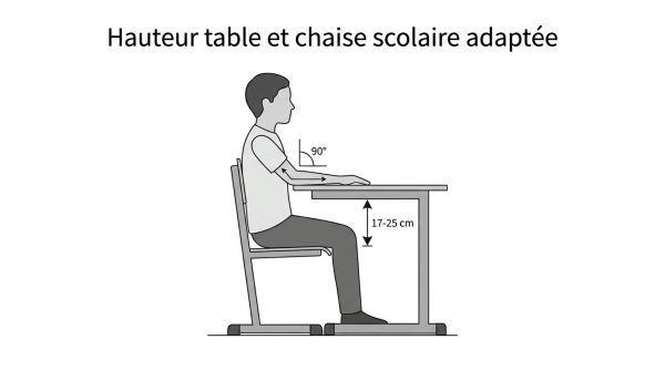 Hauteur table et chaise adaptée