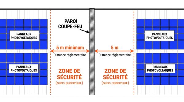 Distance sécurité incendie toiture ICPE