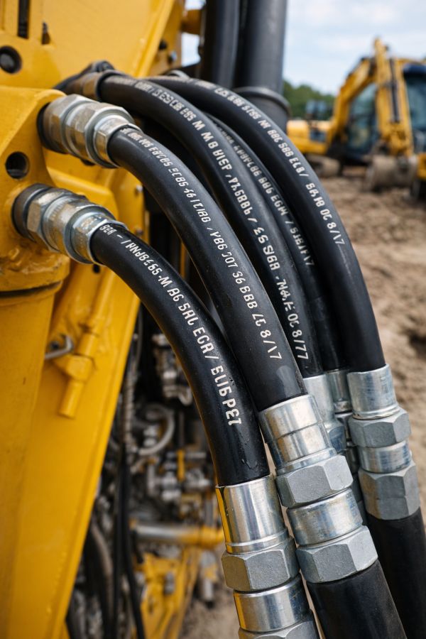 Hoses et raccords de pelleteuse