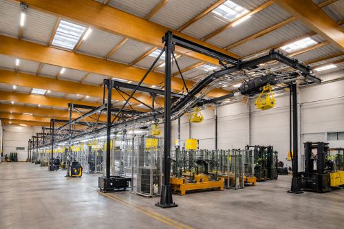 Système de convoyage industriel dans l'atelier