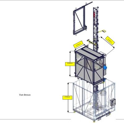 schéma d'un ascenseur de chantier
