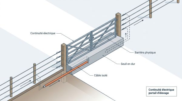 Continuité électrique portail d'élevage