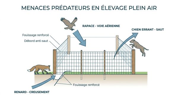 Menaces prédateurs en élevage plein air