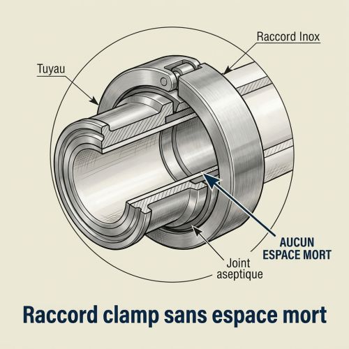 Raccord clamp sans espace mort