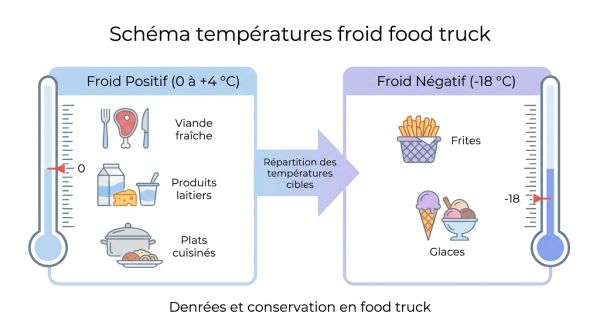 Schéma températures froid food truck