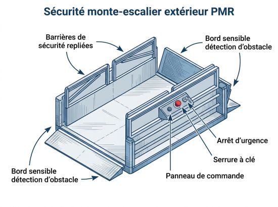 Sécurité monte-escalier extérieur PMR