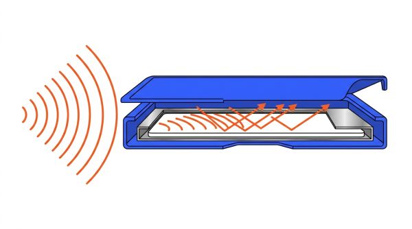 Fonctionnement du blindage d'un porte-badge RFID