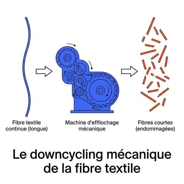 Le downcycling mécanique de la fibre textile