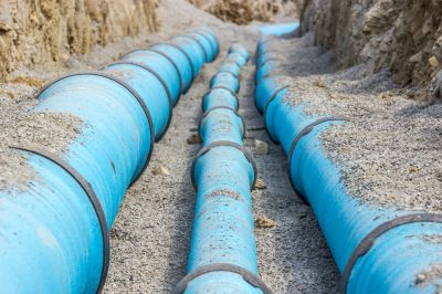 Pose de conduites d'eau potable (Fonte ductile et PEHD de diamètre