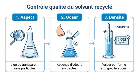 Contrôle qualité du solvant recyclé