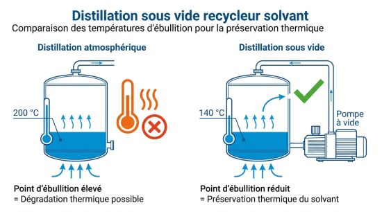 Distillation sous vide recycleur solvant