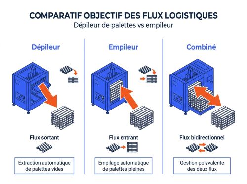 Dépileur de palettes vs empileur