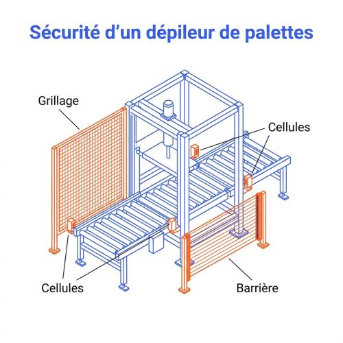 Sécurité d'un dépileur de palettes