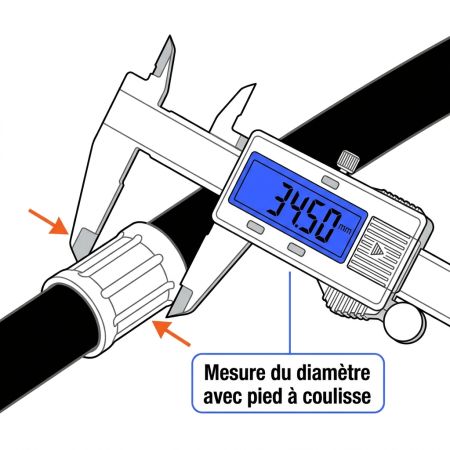 Mesure du diamètre avec pied à coulisse