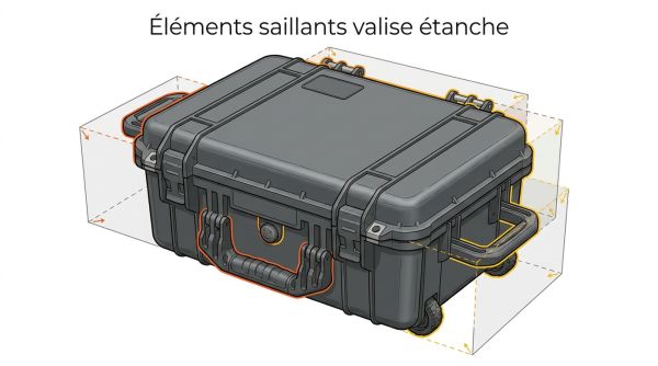 Éléments saillants valise étanche