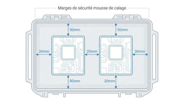 Marges de sécurité mousse de calage