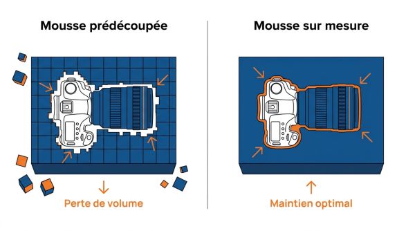 Mousse prédécoupée vs sur mesure