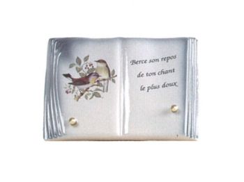 Plaque funéraire en porcelaine