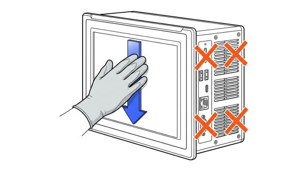 Lavage et zones à éviter du panel PC.
