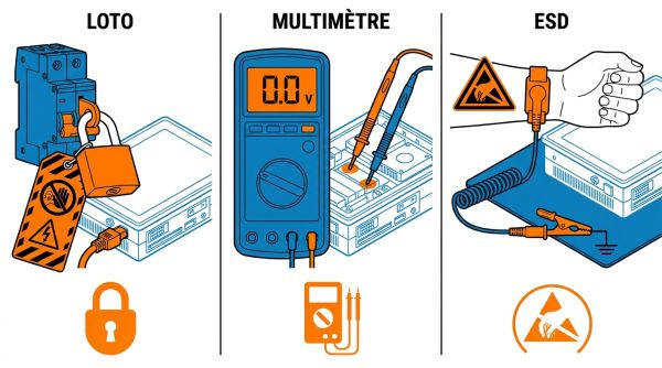 Mise en sécurité LOTO et ESD du panel PC.