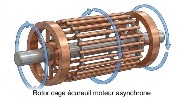 Rotor cage écureuil moteur asynchrone