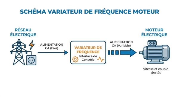 Schéma variateur de fréquence moteur